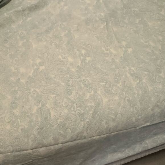 Ralph Lauren Light Blue White Paisley Print Fitted Queen Sheet Cotton - Picture 2 of 5